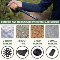 Aluminium Trekking Poles for Hiking w/Cork Grip & Quick Lock – Lightweight Co…