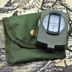 Military Lensatic Sighting Compass Waterproof and Shakeproof with Map Measurer D