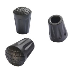 6Pcs Walking Crutch Tips Black Durable Anti Skid Covers for Hiking Stick Poles