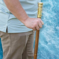 Brass Telescope and Walking Stick | 3-Piece Break-Down Design | 37″ Overall
