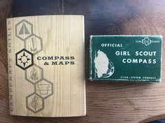 Vintage Girl Scouts Silva System Compass -original box- with Compass & Maps Book