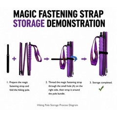 Trekking Poles Carbon Fiber for Hiking Trail Running High Strength Foldable