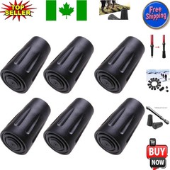 6-Pack Trekking Pole Rubber Feet Tips – Standard Fit 11mm Protection & Stability