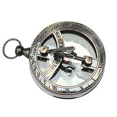 Engravable Brass Pocket Sundial Compass Nautical Antique Style Marine Compass Br