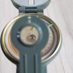 Lensatic Engineer Compass Small Green Vintage Japan Navigation Tool