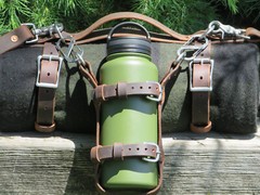 Full grain veg tanned Leather blanket harness & Bottle carrier handmade
