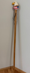 57″ Hand Carved & Painted Bald Eagle Wooden Hiking Staff Stick – Each one unique