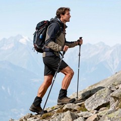 Lightweight Collapsible Hiking Poles – 7075 Aluminum Trekking Sticks, EVA Grip,