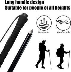Aventik Fold-able Wading Staff Water Depth Safety Warning Sign Coated Black