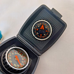 Vintage Sharp Compass/Thermo, Pocket Size Black Plastic -Made in Japan