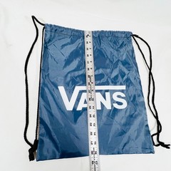 Vans Bench Bag Backpack Blue White Nylon Drawstrings Closure Hiking Daypack New