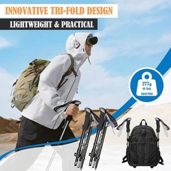 Lightweight Aluminum Alloy Collapsible Trekking Poles 2 Pack