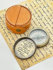 Jeremiah 29:11 Engraved Brass Pocket Compass w/ Leather Case Vintage Gift