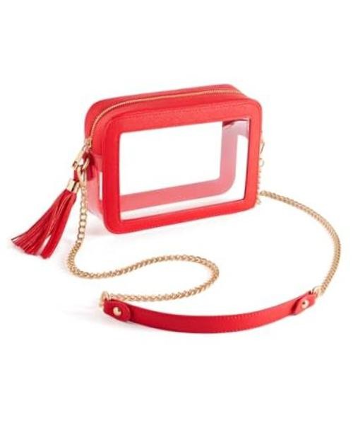 Clear Bag for Stadium Events – Stadium Approved Clear Purse Crossbody Bag Red