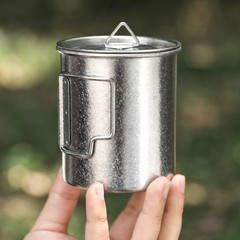 Titanium Camping Mug Portable Coffee Cup 450ml Capacity Smooth Rim Design