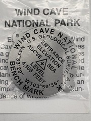 Wind Cave National Park Bench Mark Hiking Staff Stick Medallion NEW