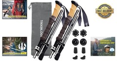 Portable Trekking Poles with Cork Grip | Ideal for Travel and Hiking Adventures