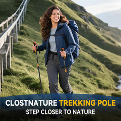 Trekking Poles for Hiking – Collapsible Lightweight Hiking Poles, 2 Pack Aluminu
