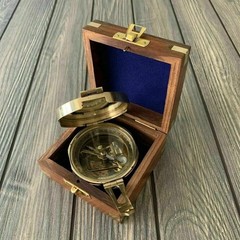 Nautical Collectibles item gift Vintage Maritime Brass Brunton Compass With Box