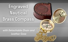 The New Antique Store – 2In diameter Compass with ‎1.97×2.36×0.79 Case, Brown