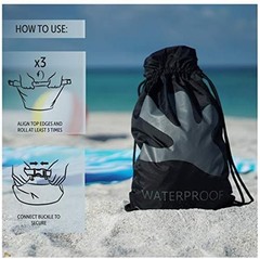 Embark 10L Drawstring Backpack – Waterproof, Lightweight Dry Navy/Neon Blue
