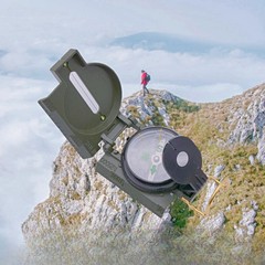 Outdoor Survival Compass Mountaineering Camping Plastic Military Green Flip-top