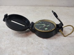Vintage Engineer Lensatic Pocket Field Compass Black Original Box Instructions