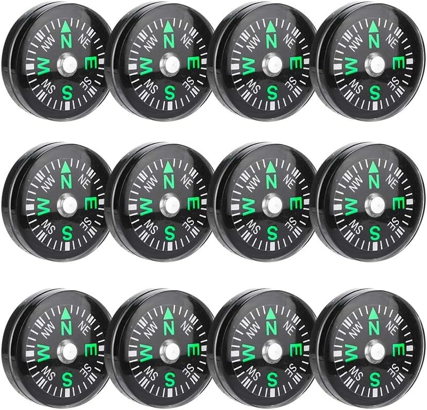 50 Pieces Mini Compass Small Button for Kids 20mm Bulk Hiking Liquid Filled S…