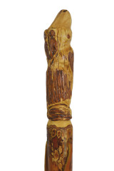 Walking Stick with Wolf Carving – Coyote – HardWood – Strong – Made in USA