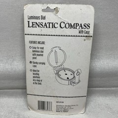 Lensatic Compass with Case & Luminous Dial New in Package AC-0133