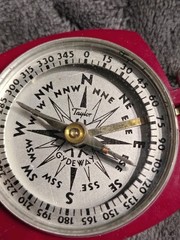 Vintage Taylor Gydeway Compass Bakelite Case Red Folding Case