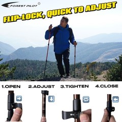Lightweight 7075 Aluminum Trekking Poles with Flip Lock – Pair of 2