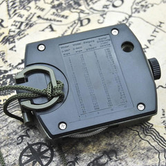 Military Lensatic Sighting Compass Waterproof and Shakeproof with Map Measurer D
