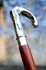 Antique Wooden walking stick With brass head handle vintage Antique Handmade New