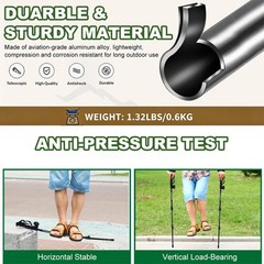2X Walking Trekking Poles Hiking Sticks Adjustable Alpenstock for Women & Men