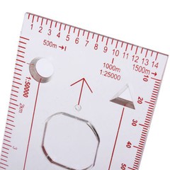 Camping Boating Orienteering Map Ruler Compass Magnifying Scale Scout Hiking