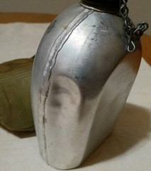 Vintage Stansport Aluminum Metal Canteen With Canvas Case Made in Japan B20