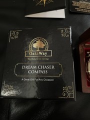 Oakiway – The Dream Chaser Compass In Wooden Box. Gifts For Him – Motivational