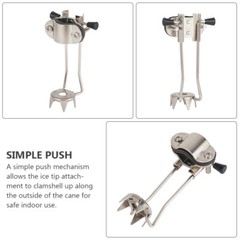 1PC Walking Cane Ice Gripper Cane Tip Retractable Ice Cane Tips New