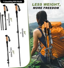 100% Carbon Fiber Hiking Trekking Poles – Ultra Strong Carbon Hiking Sticks with