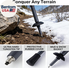 Trekking Pole Tactical Walking Stick, Multifunctional Lightweight Aircraft Alumi