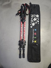 High Stream Gear Kids Trekking Poles Walking Sticks Telescopic Red Aluminum