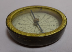 Brass Compasses 2 Handheld German N E S W Glass w Cover Lot Pair