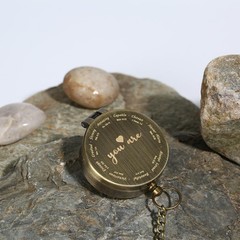 Engraved Brass Compass Scripture Inspirational Baptism First Communion Gift
