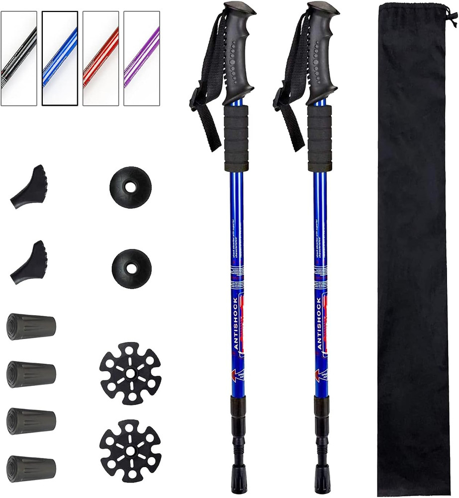 Trekking Poles Shock Absorbing Adjustable Hiking or Walking Sticks for Hiking Co