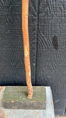 BRAZOS Twisted Wood Walking Stick Handcrafted 47″ Hiking Cane Leather Strap