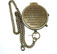 Brass Compass Be Strong With Leather Case Antique Brass Compass With Chain