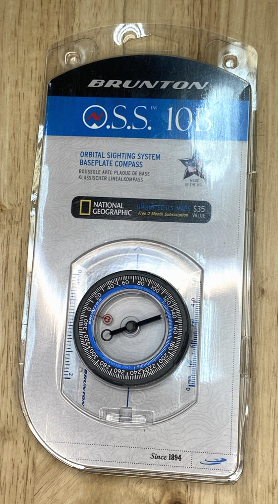 Brunton OSS Orbital Sighting System Baseplate Compass 10B 10 B Made in USA