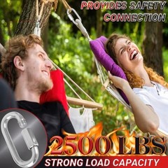 4.2″ Chain Quick Links, 12Pcs 1/2″ Heavy Duty Carabiner, 2500 12PCS-4.2″ Silver