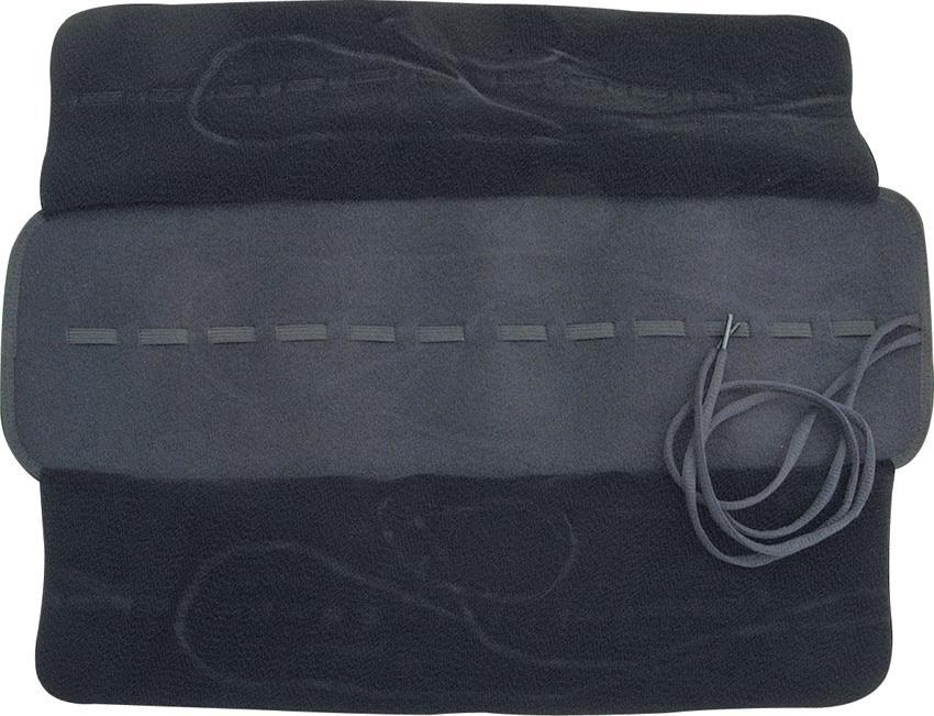 Knife Roll Rug Holds 12 Knives Pouch Case Black w/ Cloth Lining ac92